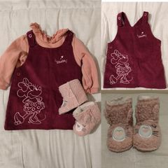 Disney Minnie Mouse Pinafore Dress, Top And Boots