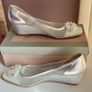 Silver Wedge Shoes Cristian Firenze size 39.5 NEW Image 3