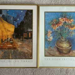 pair of framed Van Gogh prints