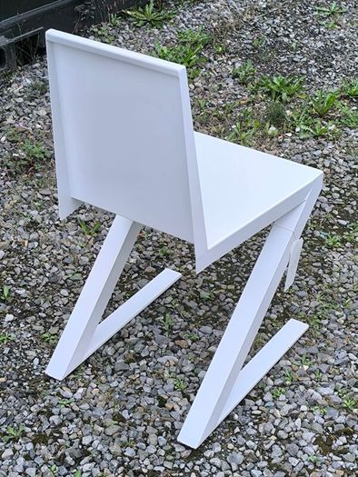 Minimalist Brutalist Metal "Shadow Chair"  Unique Artist One-Off