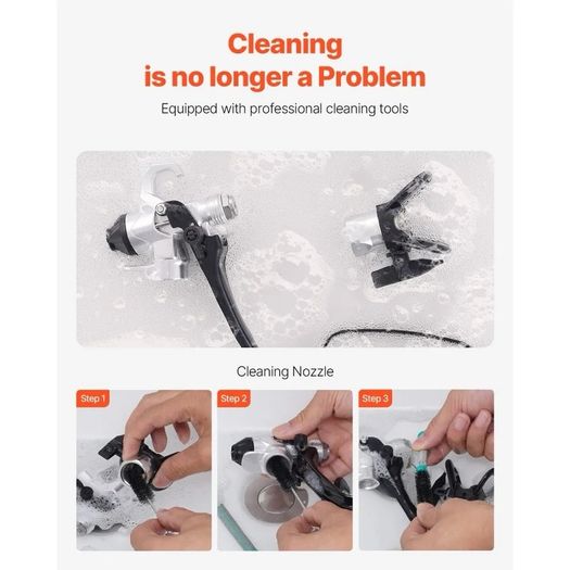 VEVOR Stand Airless Paint Sprayer, 750W 3000PSI High Efficiency Electric Airless Sprayer, Fine And Even Painting Effect, Handheld Paint Sprayers for Home Interior and Exterior Furniture and Fences