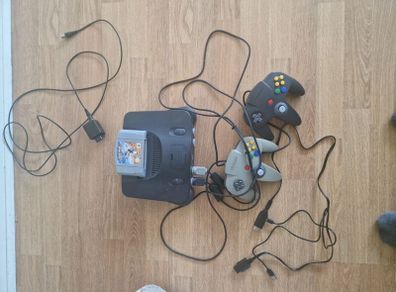 Nintendo 64 plus 2 controllers and star wars game