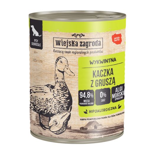 Country of Animals Duck with pear wet food for adult dogs 800g