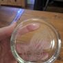 Vintage Glass Paperweight Etched Praying Hands Image 2