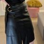Karen Millen Faux Black Leather Skirt Sz6 Image 3