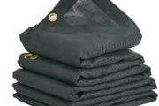 6 x 14ft Heavy Duty Dump Truck Mesh Tarp PVC Coated with Reinforced Stitching and Brass Grommets