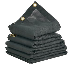 6 x 14ft Heavy Duty Dump Truck Mesh Tarp PVC Coated with Reinforced Stitching and Brass Grommets