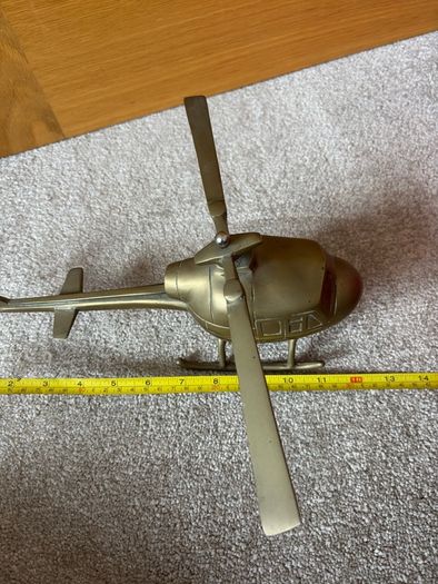 Large Vintage Brass Helicopter