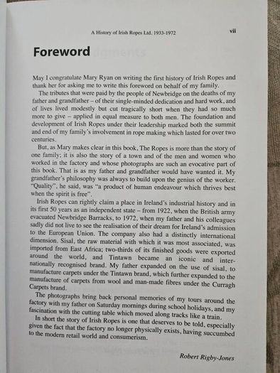 The Ropes. A History Of Irish Ropes Ltd 1933-1972. By Mary Ryan O'shea. First Edition Paperback In Good Condition.  See Photos For Same.