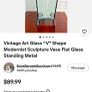 Mid Century Glass Vase/Metal Frame Image 5