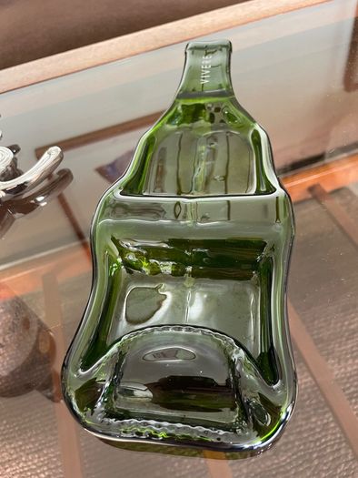 Slumped Wine Bottle Nibbles Tray by Vivere Interior Design