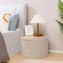 Ottoman with Storage, Folding Boucle Stool,Coffee Table,Chest Toy Box,Footstool for Living Room,Bedroom,Beige,Large Round,56x56x40cm Image 8