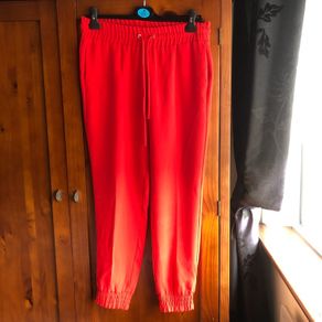 Zara bright red dressy joggers