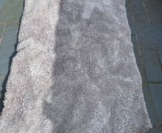 Grey fluffy rug