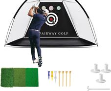 Golf Practice Net for Garden 10x7ft Hitting Enclosure with 3-in-1 Mat, Balls, Tee & Carry Bag - Durable Backyard Training Net for All Ages Including Kids