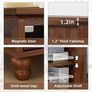 Slim Bedside Table, Farmhouse Nightstand, Glass Door Narrow Bedside Table with Storage, Brown Slim Bedside Cabinets with Adjustable Shelf, Small Side Tables Image 3