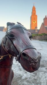 Vintage Leather Horse Large Statement Piece