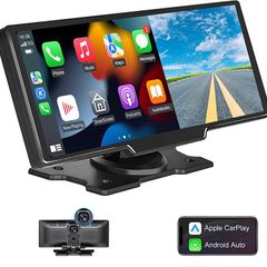 Car Mirror Video Recording Carplay & Android Auto Wireless Connection GPS Navigation Dashboard DVR AI Voice