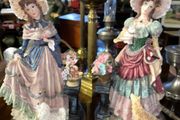 Tall 59cm Superb hand painted figurines of a Lady By Daniel Poly Collection