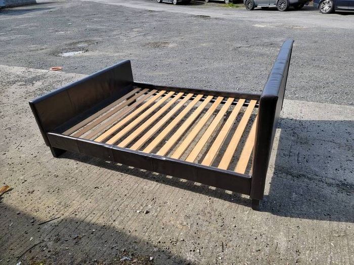 Double Bed Brown Leather