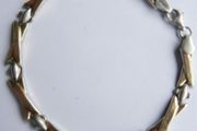 Vintage Two Colors Gold Bracelet 9CT Bonded Gold Hallmarked Signed length 7,5" - 4,3g