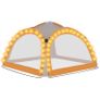 Party Tent with LED and 4 Sidewalls 3.6x3.6x2.3 m Grey&Orange Image 2