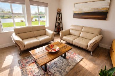 DFS Valdez Italian Leather 2x Two-Seater Sofas
