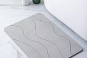 Stone Bath Mat Non Slip &amp; Anti Mould 60 x 39 cm | Quick Dry Diatomite Shower Drying Stone | Absorbent Diatomaceous Earth Pad | Bathroom Upgrades