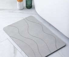 Stone Bath Mat Non Slip & Anti Mould 60 x 39 cm | Quick Dry Diatomite Shower Drying Stone | Absorbent Diatomaceous Earth Pad | Bathroom Upgrades