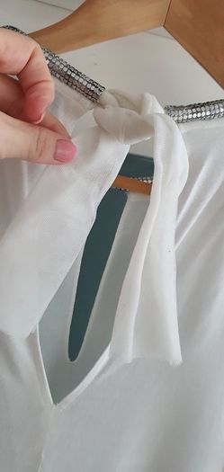 ZAPA Paris white layered embellished neck Sz 12