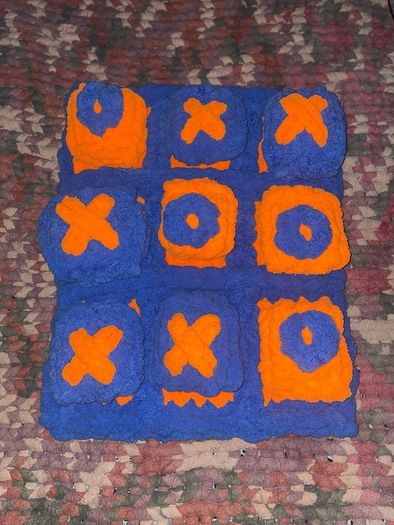 Chunky Knit Tic Tac Toe Game | Sensory Play Mat, Kids Gift | Handmade Soft Play