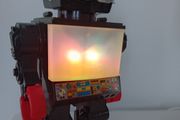 Saturn Robot. The 13" Giant Walking Robot With BIG  SCREEN TV And Light-Up Eyes In MINT Condition. 1980's