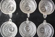 6 Vintage Pressed Glass  Wexford Punch Cups by Anchor Glass Co. USA.