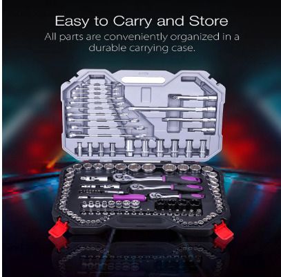 BRAND NEW Multifunction 120Pcs CR-V Auto Repair Tool Box Set Torque Ratchet Wrench Combo Tools Kit