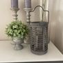 Grey Rattan Lantern Image 2