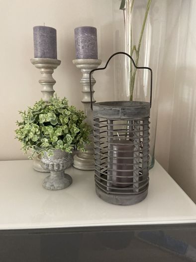 Grey Rattan Lantern