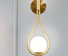 Sconces with Milky Glass Globe and Brushed Brass Finish - Modern Wall Mount Light Fixture for Bedroom, Bathroom, Living Room and Hallway