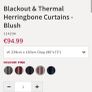 Herringbone blush thermal blackout curtains Image 2
