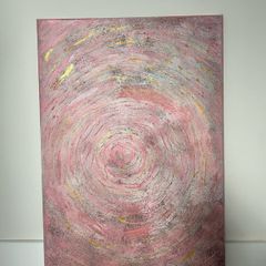Pink and gray abstract painting