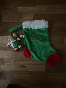 My First Christmas Stocking with teddy attached