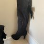 Ladies Black Suede Thigh high boots Size 40/UK6.5 Image 4