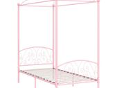 Canopy Bed Frame Pink Metal 90x200 cm