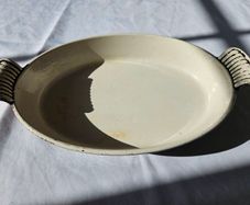 Vintage French ceramic baking dish