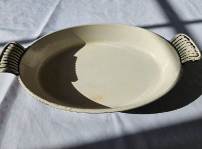 Vintage French ceramic baking dish