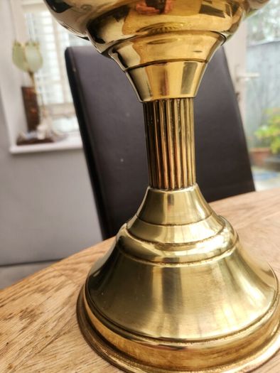 Brass duplex oil lamp . working and polished.