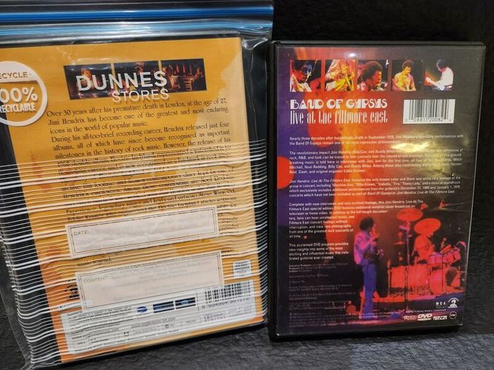 Jimi Hendrix Dvds Band of Gypsys Live at the Fillmore East plus Electric Ladyland