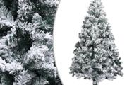 Artificial Christmas Tree with Flocked Snow Green 210 cm PVC