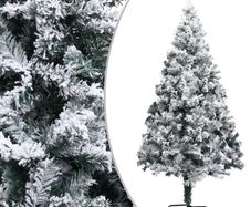 Artificial Christmas Tree with Flocked Snow Green 210 cm PVC