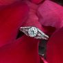 Antique Art Deco Diamond Solitaire Ring - 18ct white Gold & Platinum Image 2