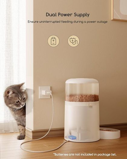 Automatic Cat Feeder with Camera, 3MP HD Video with Night Vision, 5G/2.4G WiFi Cat Feeder with APP Control, 2-Way Audio, Low Food Sensor, Motion Alerts for Cats and Dogs